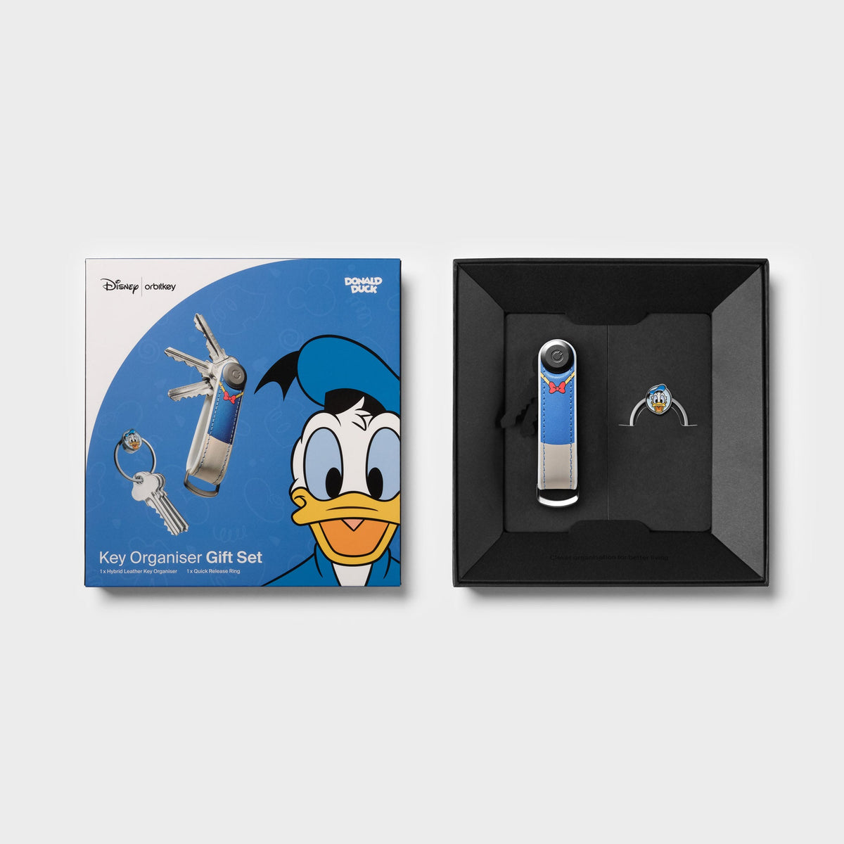 Disney | Orbitkey Donald Duck Hybrid Leather Key Organiser + Ring v2 Kit