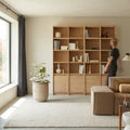 Aliette - Double bookcase in solid oak