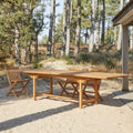 Capri - Rectangular solid acacia extending garden table