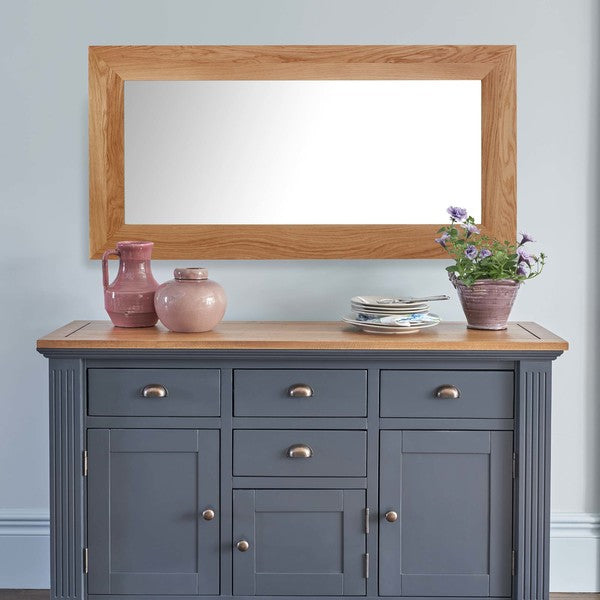 Cosmopolitan Mirror Natural Solid Oak 1200mm x 600mm Wall Mirror