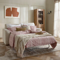 Eastley 2 Seater Sofa Bed in Limoge Beige Fabric with Beige Scatters