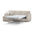 Eastley Left Hand Chaise Sofa Bed with Storage in Limoge Beige Fabric with Beige Scatters
