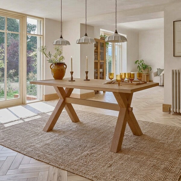 Highworth Natural Solid Oak Dining Table 180cm