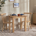 Hudson Natural Oak Square Dining Table + 2 Kingham Natural Oak Spindle Chairs