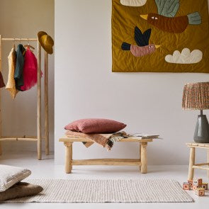 Kilim - Children's decorative bench in solid teak