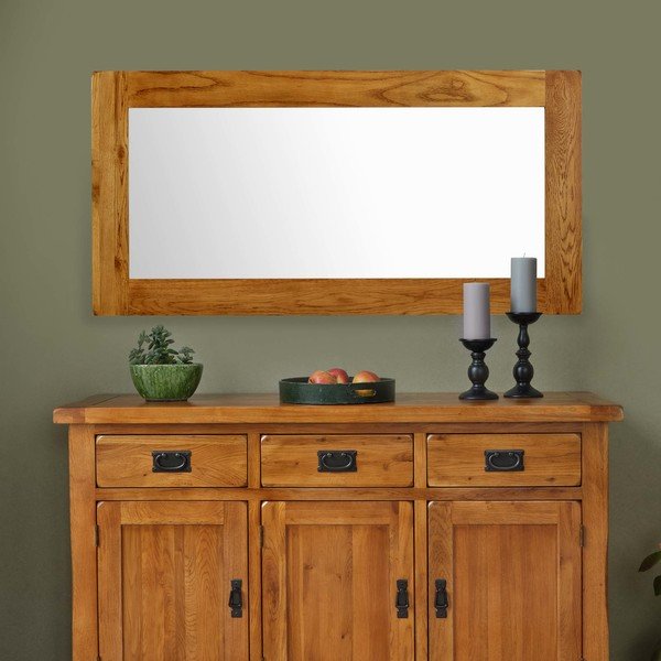 Original Rustic Solid Oak 1200mm x 600mm Wall Mirror