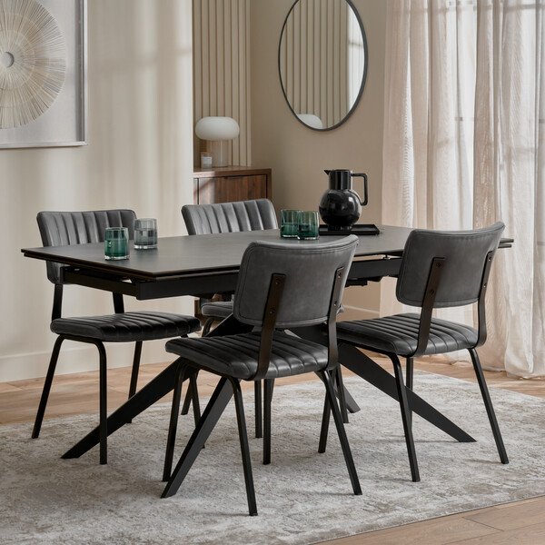 Trento 5ft Grey Ceramic Extendable Dining Table
