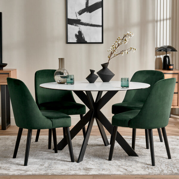 Venice 4ft White Ceramic Round Dining Table