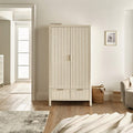 Wren White Painted Solid Oak Double Wardrobe
