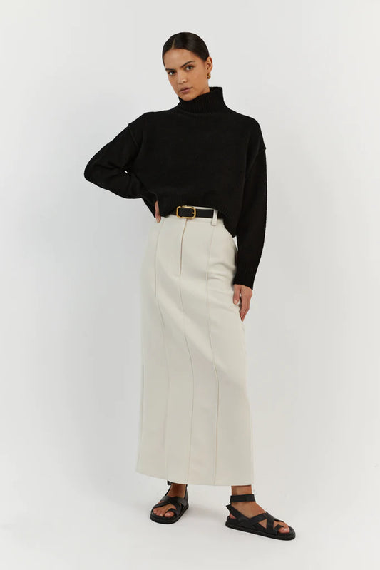 CLEO BLACK CROPPED JUMPER